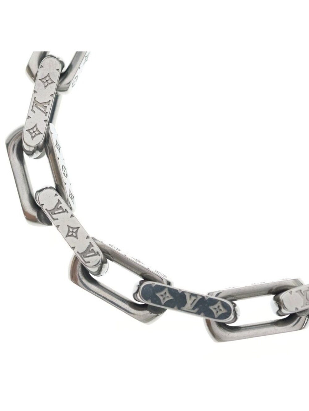 Louis Vuitton Monogram Collier Chain Necklace Silver
